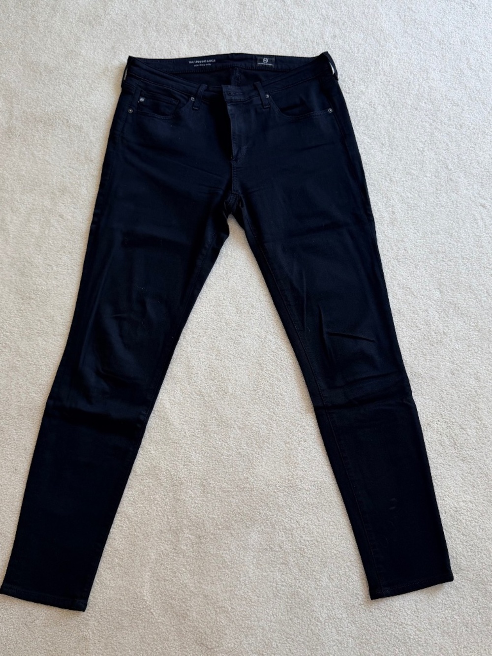 AG The Legging Ankle Super Skinny Jeans, Black, Size 29R